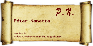 Péter Nanetta névjegykártya