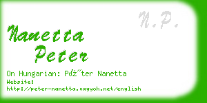 nanetta peter business card